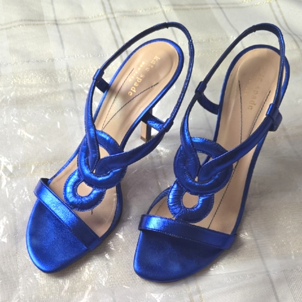 Kate Spade Metallic Blue Heels